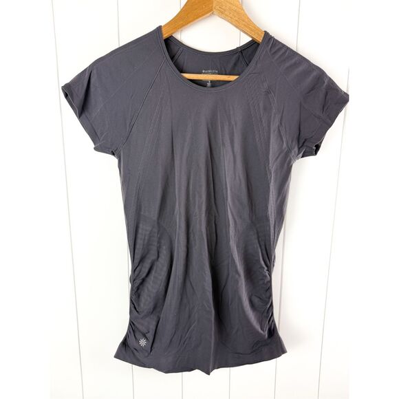 Athleta Momentum Tee Seamless Purple Gray Top Activewear Workout Size S - Picture 1 of 8
